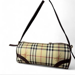 Burberry Plaid Shoulder Bag - Beige and Brown